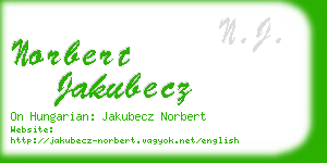 norbert jakubecz business card